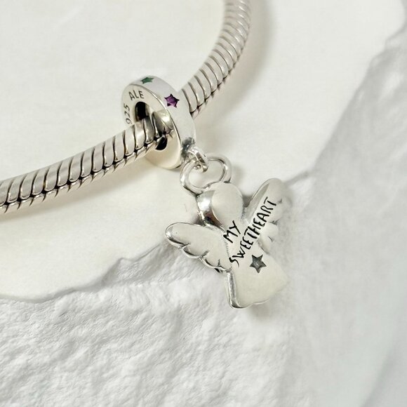 Pandora Gingerbread Angel Dangle Charm Sterling silver - Picture 3 of 4